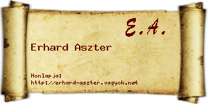 Erhard Aszter névjegykártya